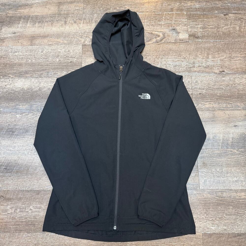 The North Face Womens Large Black Nimble Softshell Full Zip Hooded Jacket Apex